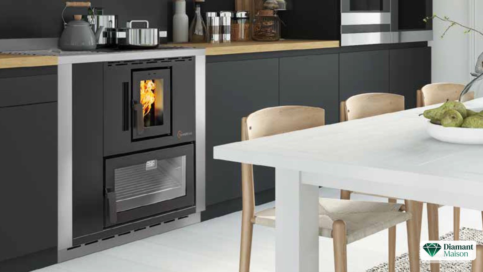 Cuisinière à pellet encastrable Diamant Maison