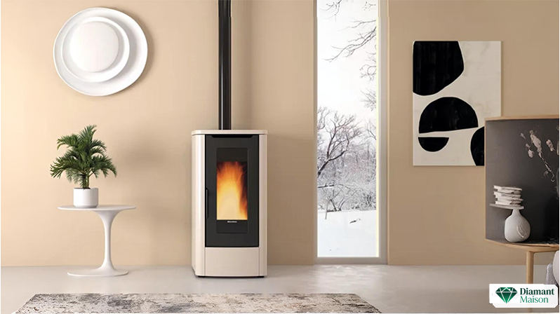Dimensions du poêle à granulés Extraflame Teorema 525 x 1080 x 652 mm