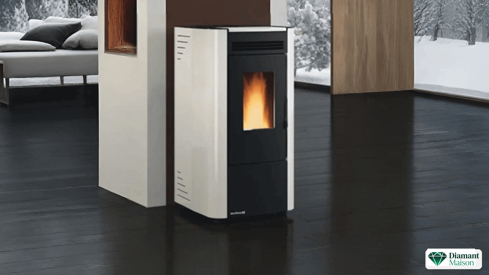 Poêle à granulés Extraflame KETTY 5.0 noir avec ventilation frontale Pro Air Setup