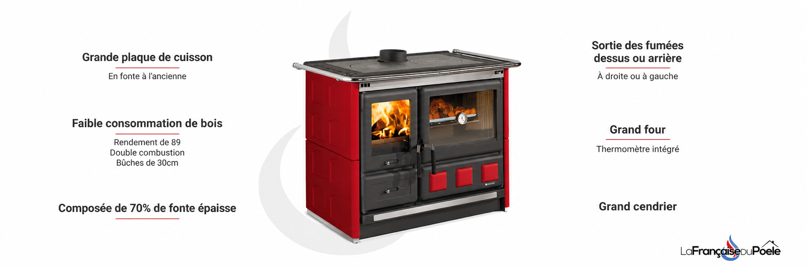 Cuisinière à bois Rosa XXL Maiolica - 11 kW - Diamant Maison